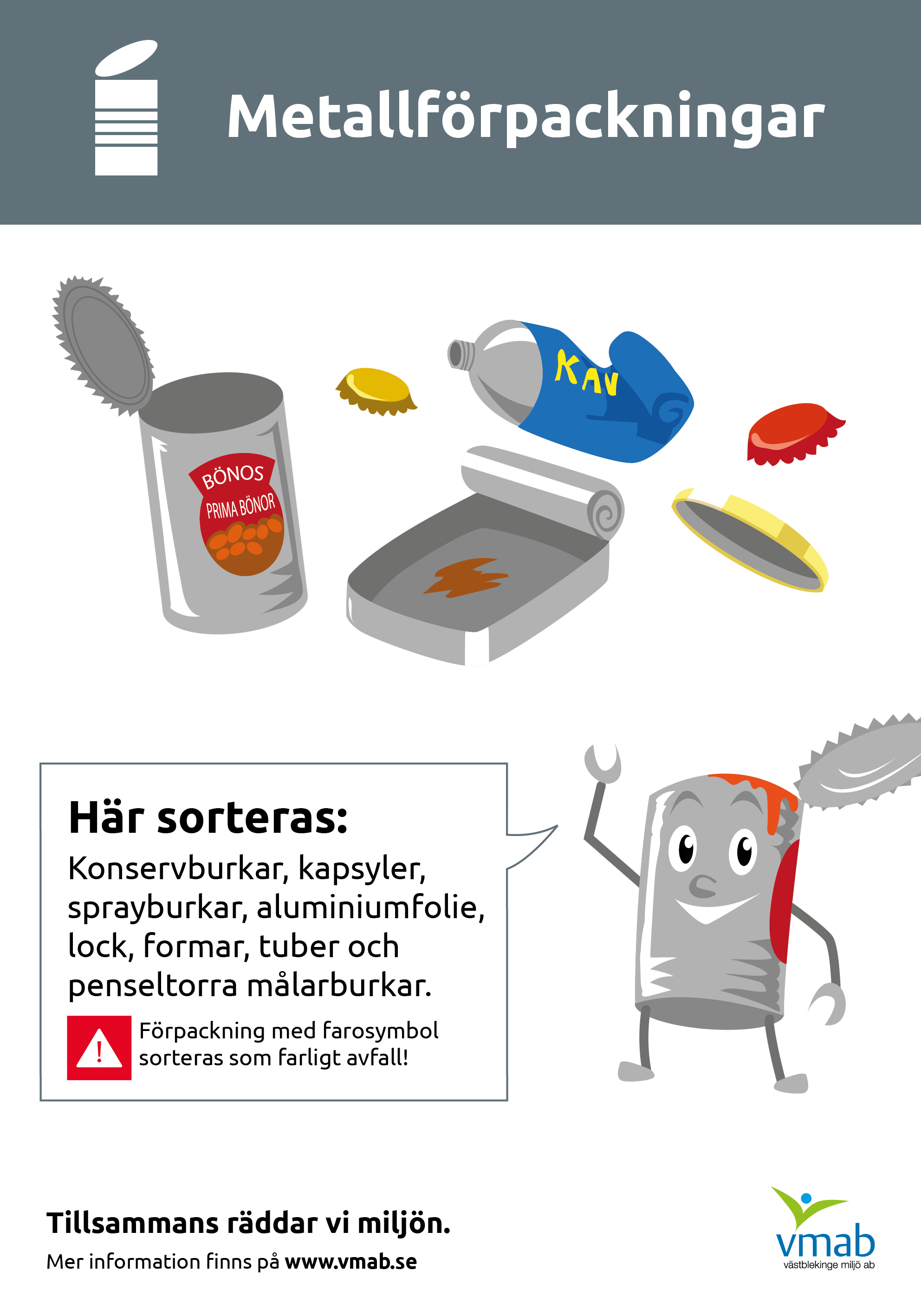 Soprums-skylt metallförpackningar