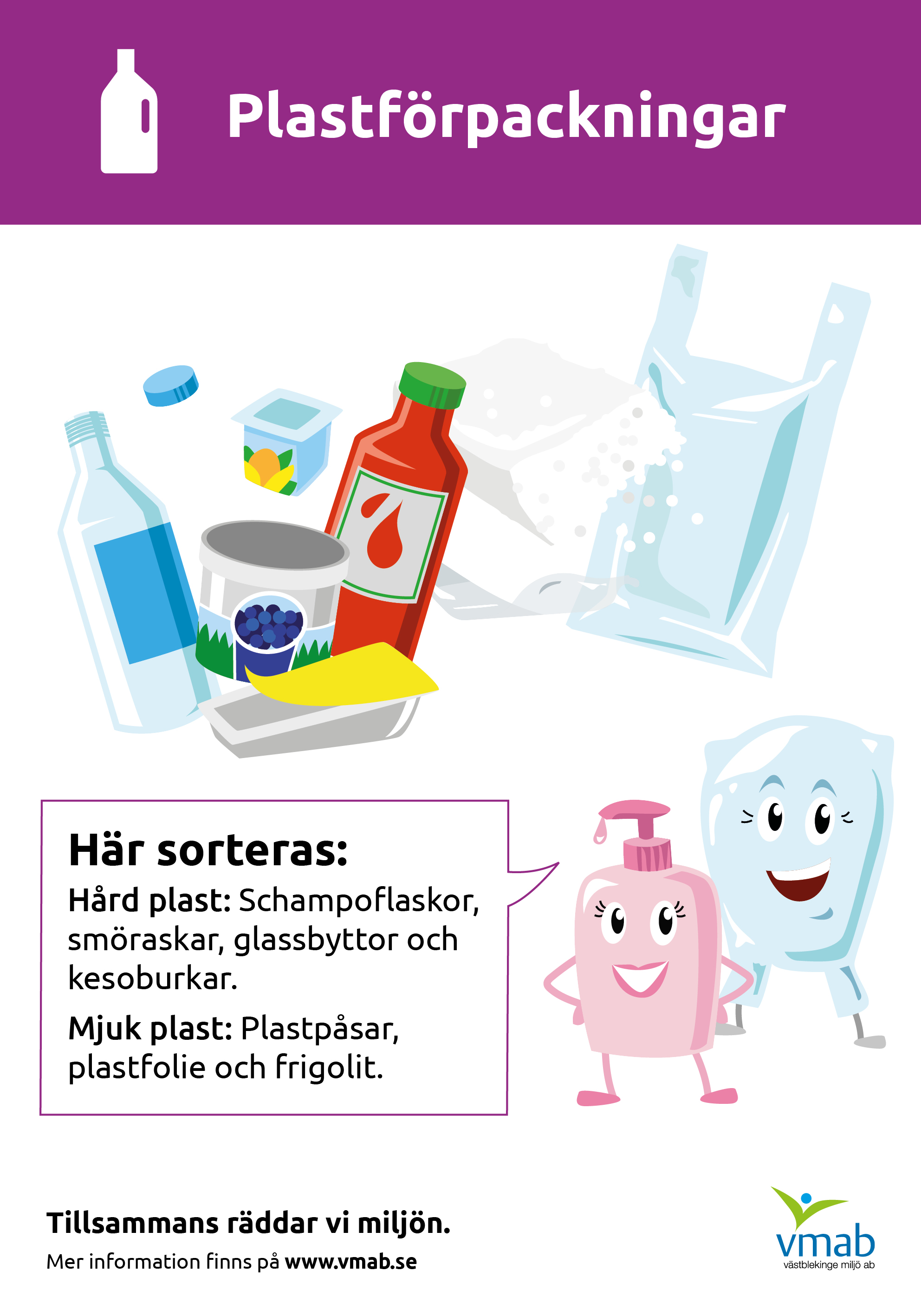 Soprums-skylt plastförpackningar